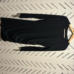 Black knee length dress - fitted